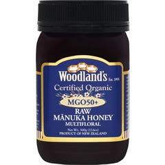 Woodland’s Miel de Manuka crue MGO 50+ multiflorale 500 g