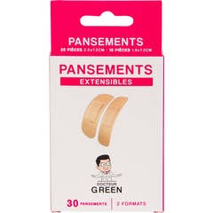 Docteur Green Pansements extensibles 2 formats 30 unités