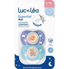 Luc Et Léa Essentiel Nuit Confort+ Sucette 6-18M E6 2 uts