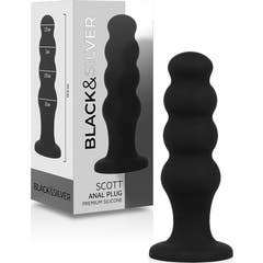 Black&Silver Scott Anal Plug Premium Silicone Black 1ut