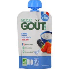 Good Gout Dessert Lacté Bébé Dès 6 Mois Fraise Mûre Bio 90 g