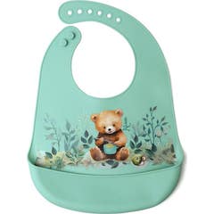 Kiokids Sage Bavoir Doux Silicone Ours 1 ut