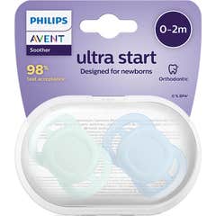 Philips Avent Ultra Start Sucette Silicone Vert Bleu 2 Unités
