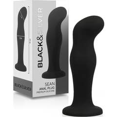 Black&Silver Sean Anal Plug Premium Silicone Black 1ut