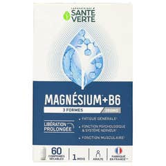 Santé Verte Magnésium +B6 3 Formes 360mg 60 Comprimés