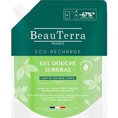 BeauTerra Gel Douche Surgras Verveine Citron Éco Recharge 1000 ml