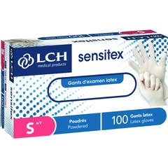 LCH Gants en latex poudrés Sensitex Taille S 100 unités