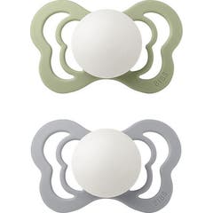 BIBS Couture Tétine Orthodontique Nuit en Silicone Sage Cloud 2 Unités