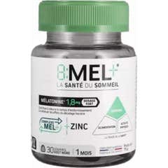 8:MEL+ Mélatonine 1.8mg Goût Mûre 30 Gummies