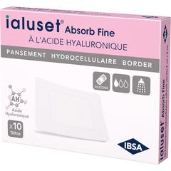 Ialuset Absorb Fine Pansement Hydrocellulaire 10x12cm 10uts