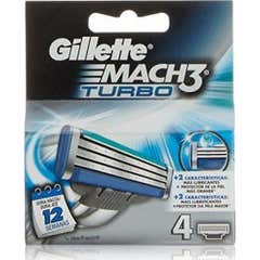 Gillette Mach 3 Turbo Turbo Remplacement 4 Unités