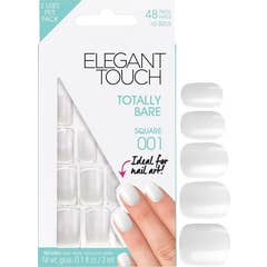 Elegant Touch Faux Ongles Totally Bare Nro 001 Square 48uts