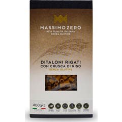 Massimo Zero Striped Ditaloni Rigati Crusca Riso 400g