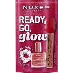 Nuxe Glow On The Go Soin Lèvres Very Rose + Huile Or Florale 10ml + Chouchou