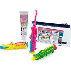Kin Brosse À Dents Enfants Voyage Crocodile + Dentifrice 25ml