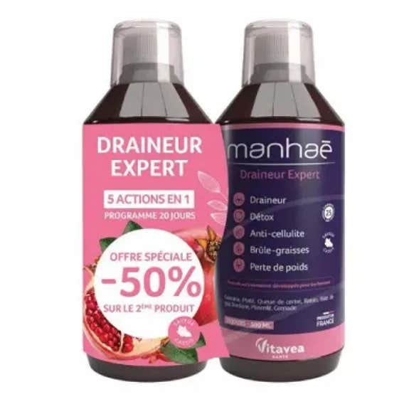 Manhaé Draineur Expert 5 Actions En 1 2x500ml