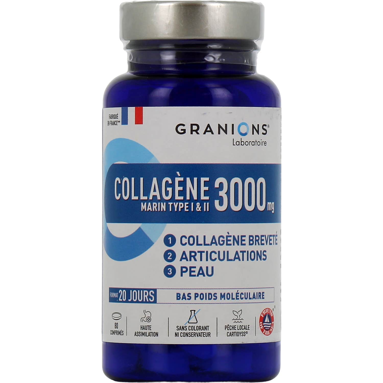 Granions Collagène Marin Type I & II 3000mg 80 Comprimés