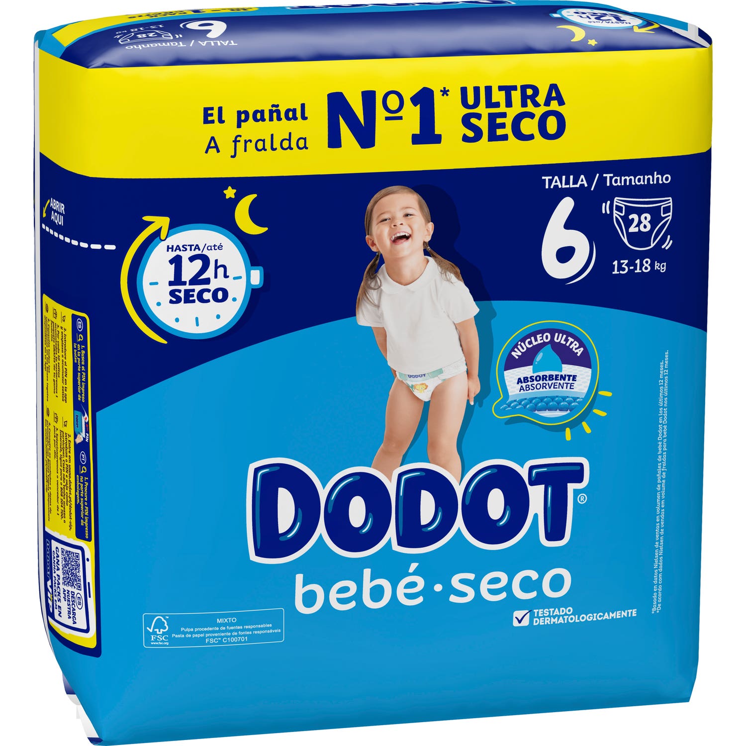 Dodot Bébé Sec Taille 6 13-18kg 28uts