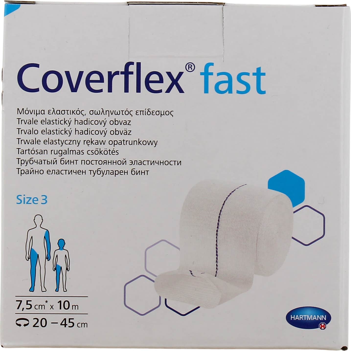 Hartmann Coverflex Fast Bandage Tubulaire Ligne Bleue T3 7,5cmx10m