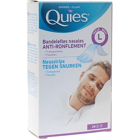 Quies Bandelettes Nasales Anti-Ronflement Talla L 24uds