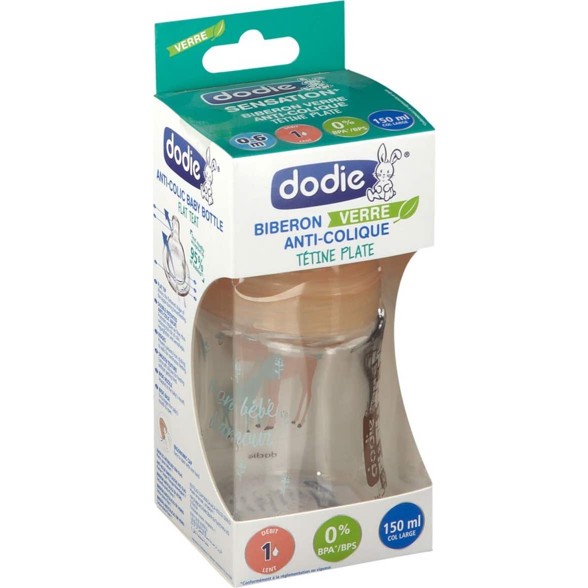 Dodie Bib Sens+ Verr 150ml Biche