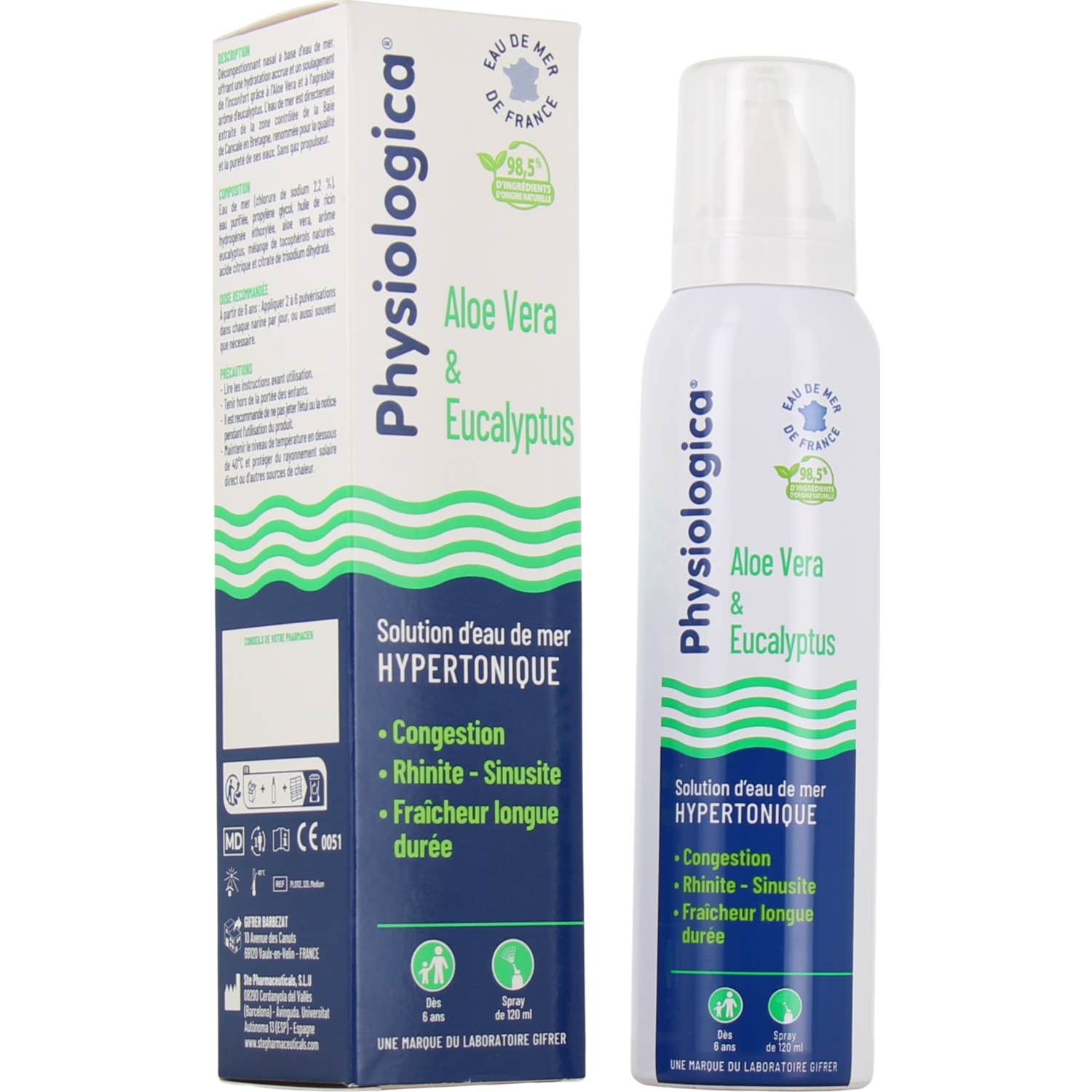 Physiologica Solution Hypertonique Aloe Eucalyptus Spray 120 ml