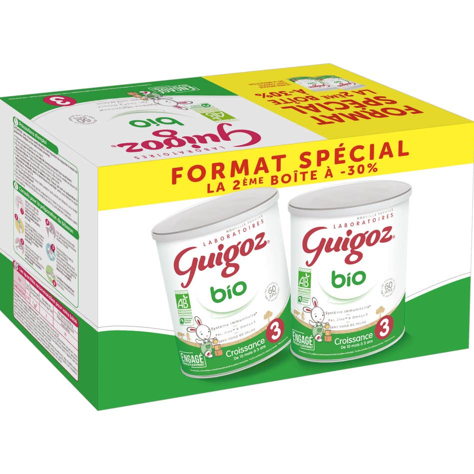 Guigoz Lait de Croissance 3 Bio 2x800g