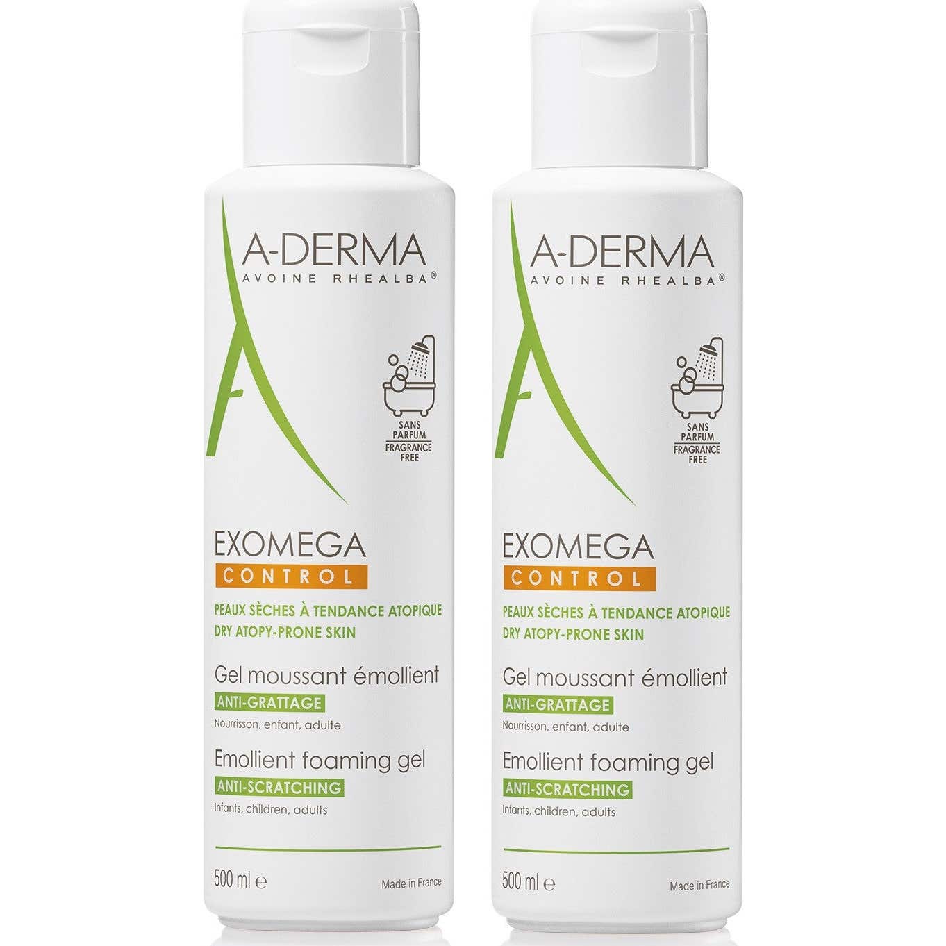A-Derma Exomega Control Gel Moussant 2x500ml