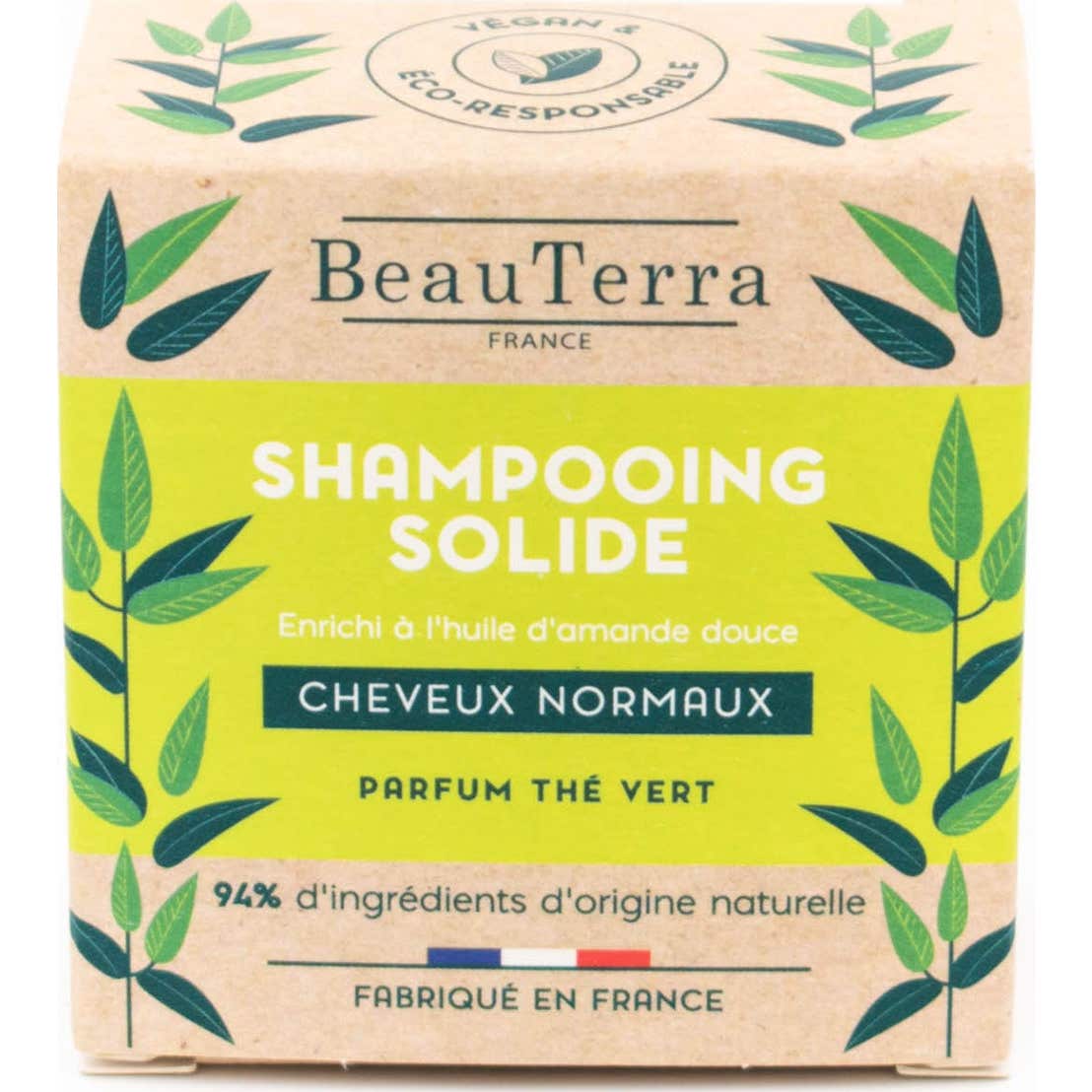 BEAUTERRA Shampooing Solide 75g Cheveux normaux 