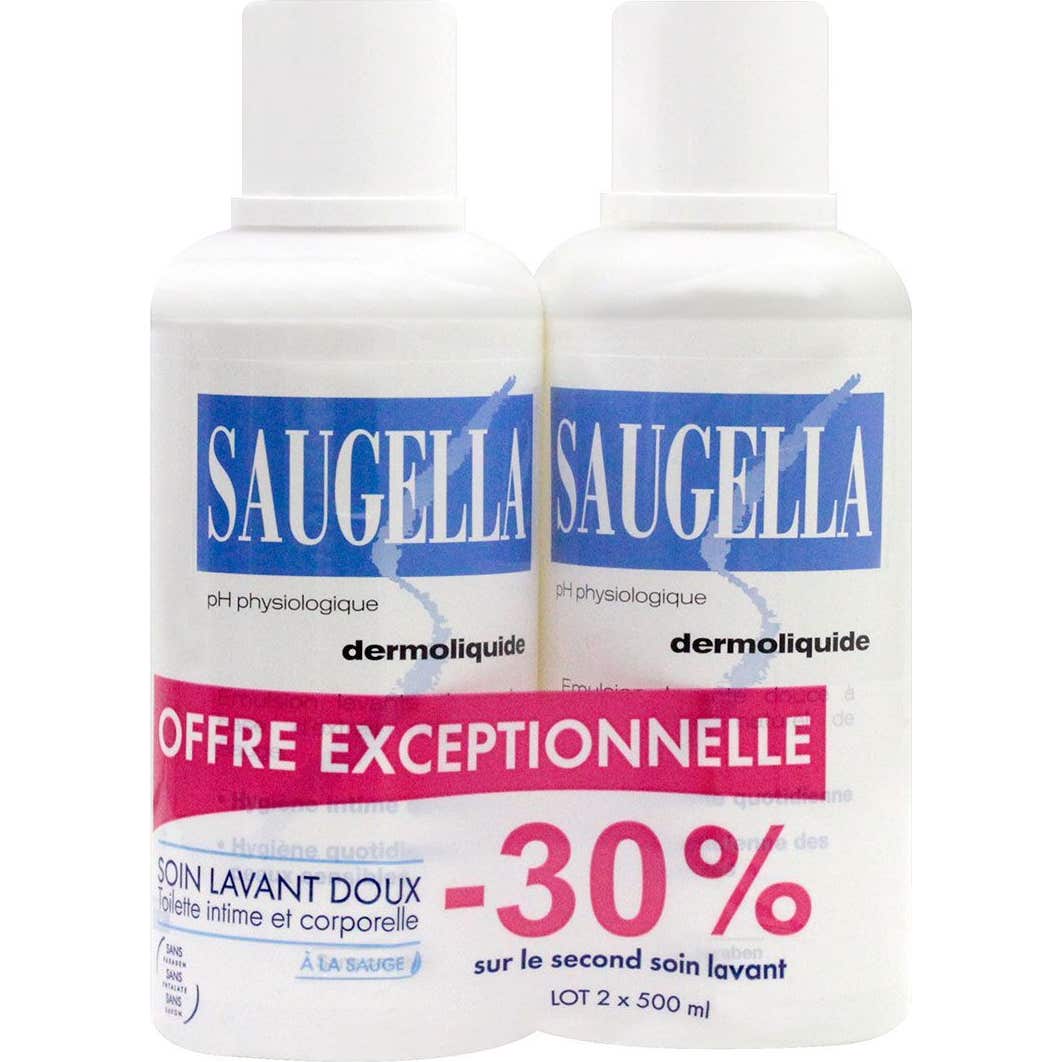 Saugella Dermoliquide Solution Lavante 500ml Lot De 2