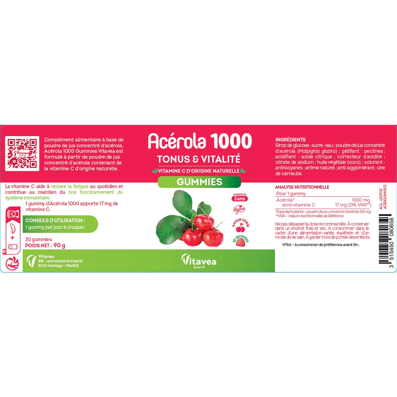 Vitavea Acérola 1000 Gummies 30uts Vitavea Acérola 1000 Gummies 30uts