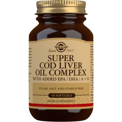 Solgar super complexe d'huile de foie de morue 60 gélules molles
