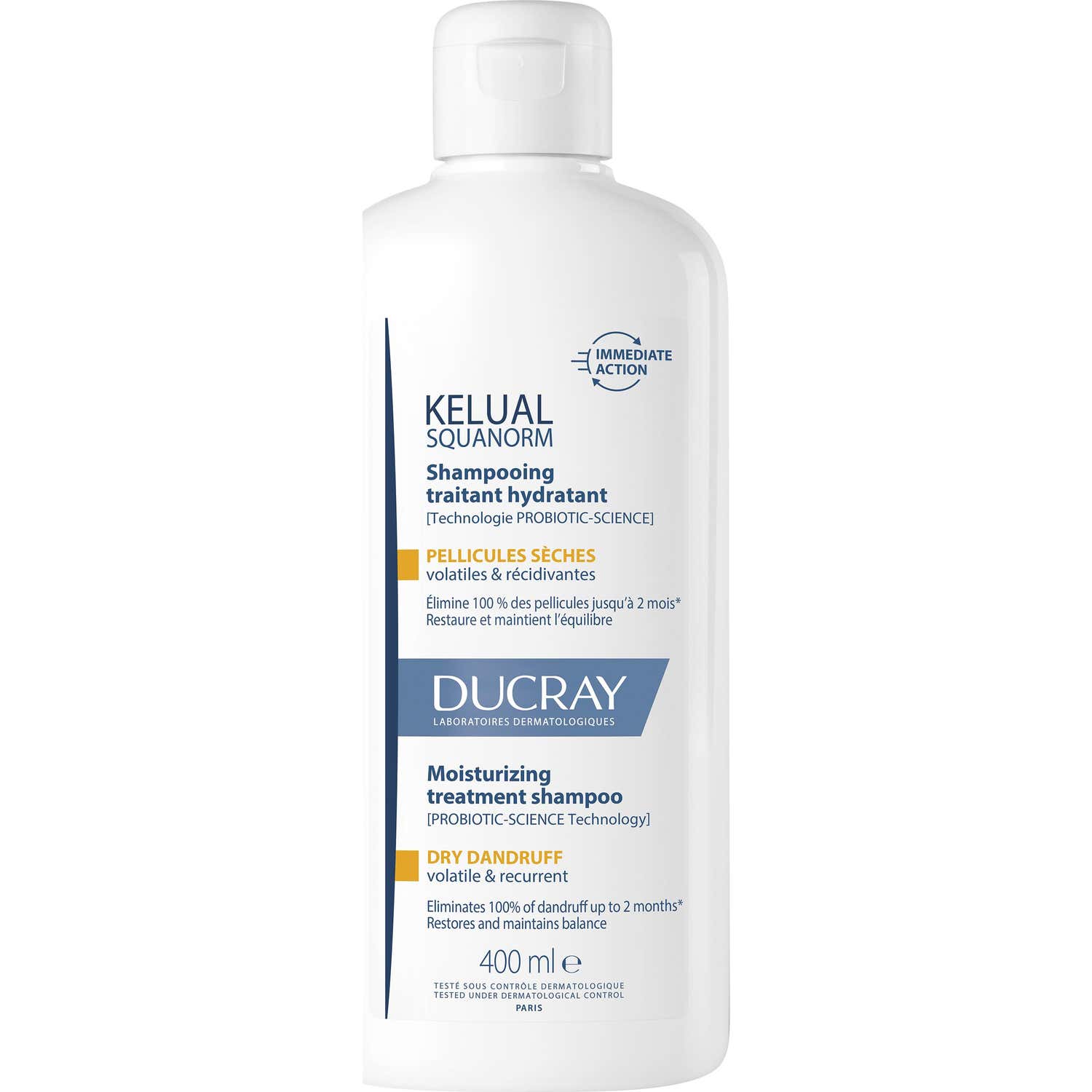 Ducray Kelual Squanorm Shampooing Traitant Hydratant Pellicules Sèches 400ml