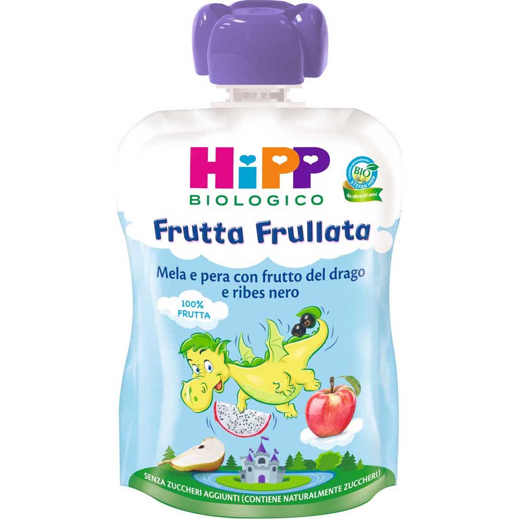 Hipp Purée Fruit Pomme Poire Fruit Dragon Cassis 90g