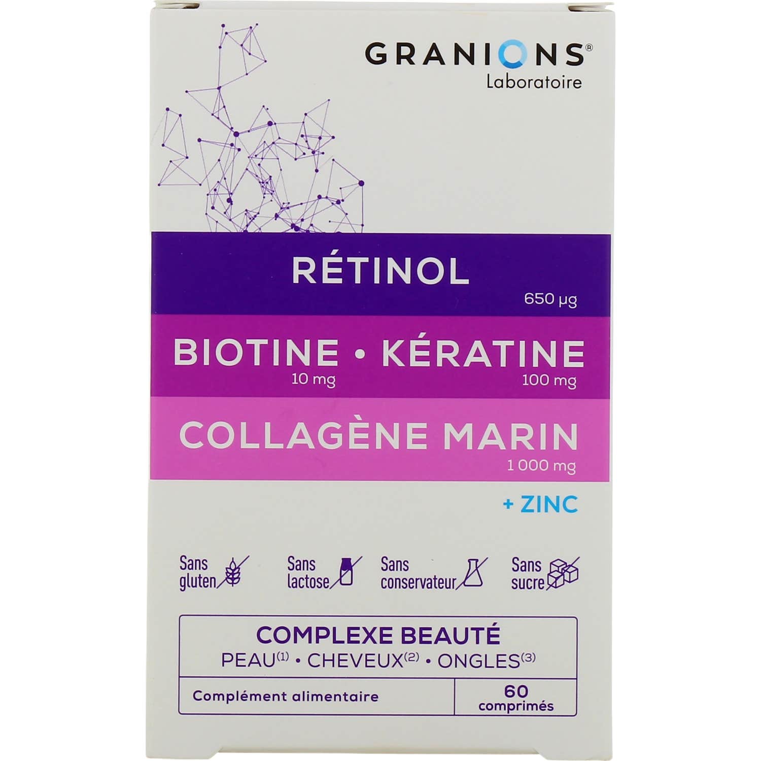 Granions Complexe Beauté Peau Cheveux Ongles 60 Comprimés