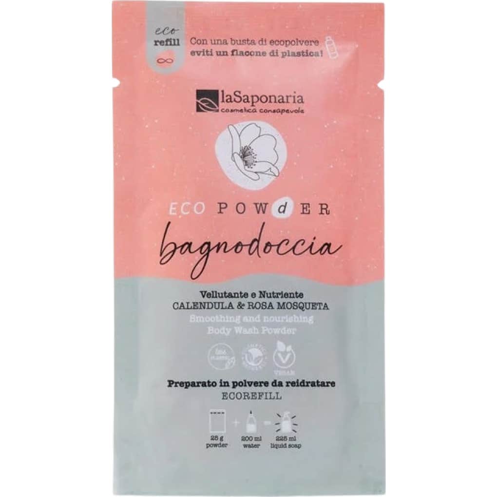 La Saponaria Gel Douche Calendula-Rose Musquée Poudre 25g