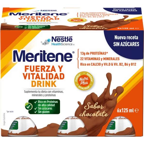 Meritene Fuerza Y Vitalidad Drink Pack Chocolat 6 U X 125 Ml