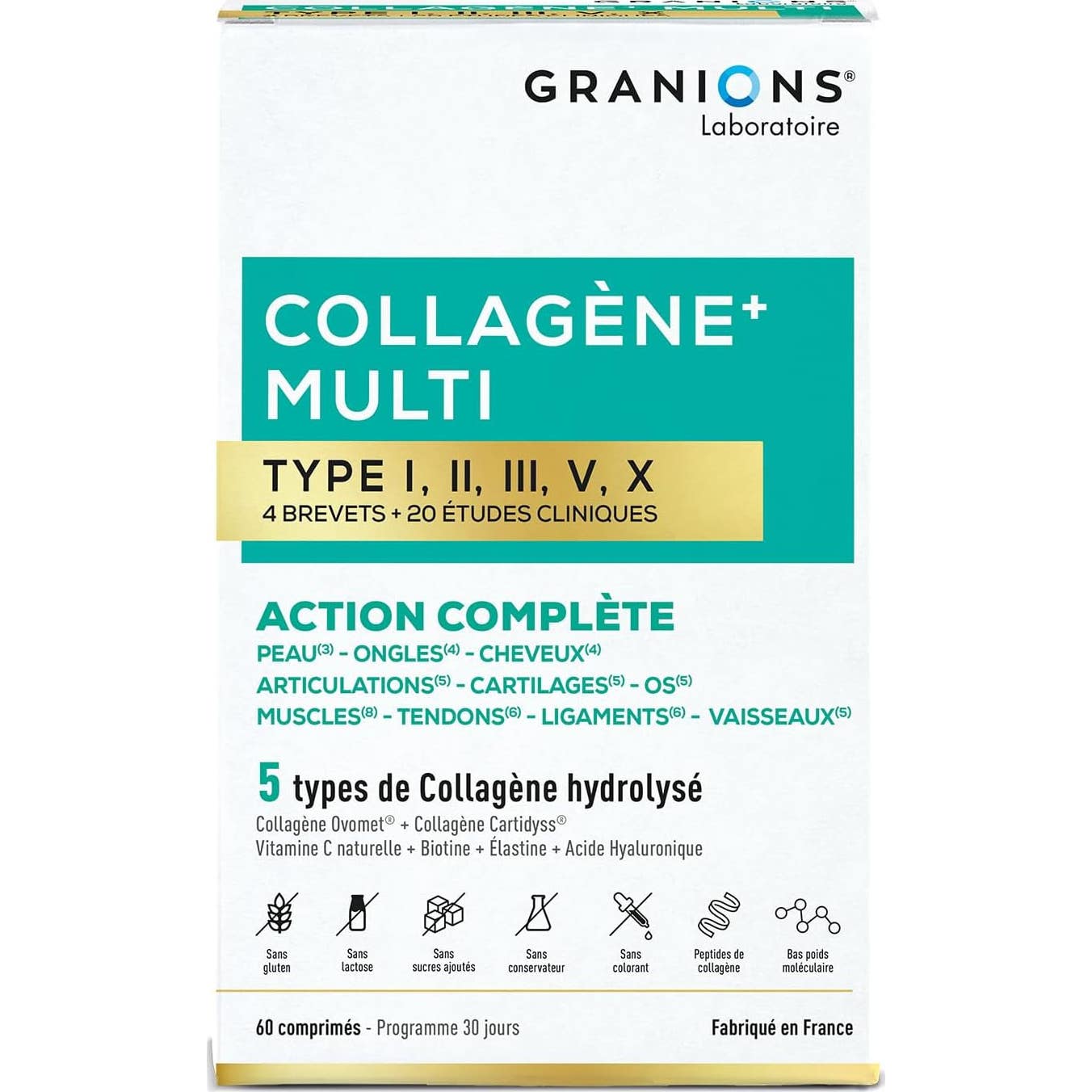 Granions Multi Collagène Type I-II-III-V-X 60 Comprimés