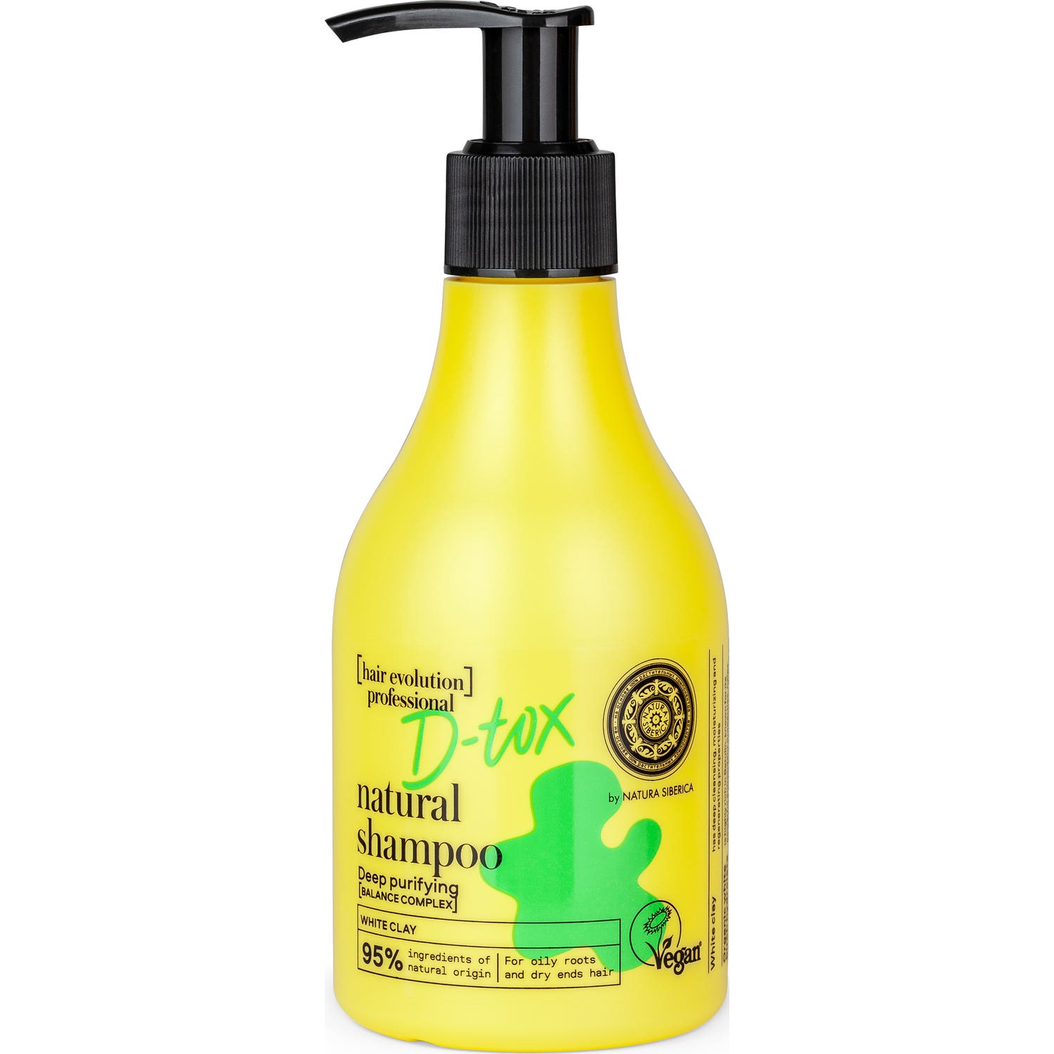 Natura Siberica D-tox Shampooing naturel à l'argile blanche 245ml