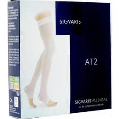 Sigvaris 2 AT2 Chaussette PO Blanc N2 1 Pairee