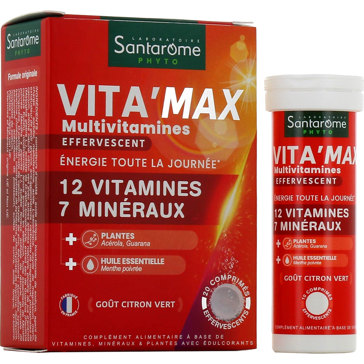 Santarome Phyto Vita'Max Multivitamines Goût Citron Vert 20 Comprimés