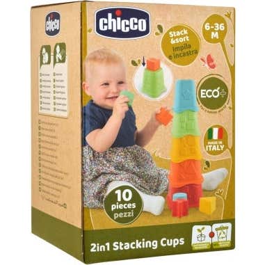Chicco - Jeu d'éveil Cubes à empiler 2 en 1 Eco+ - Image 4
