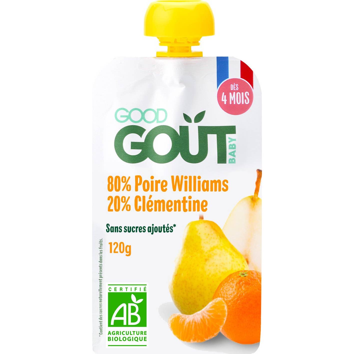 Good Gout Déssert Bébé Poire Clémentine 4 Mois Bio 120g