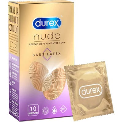 Durex Nude Préservatifs San Latex 10uts