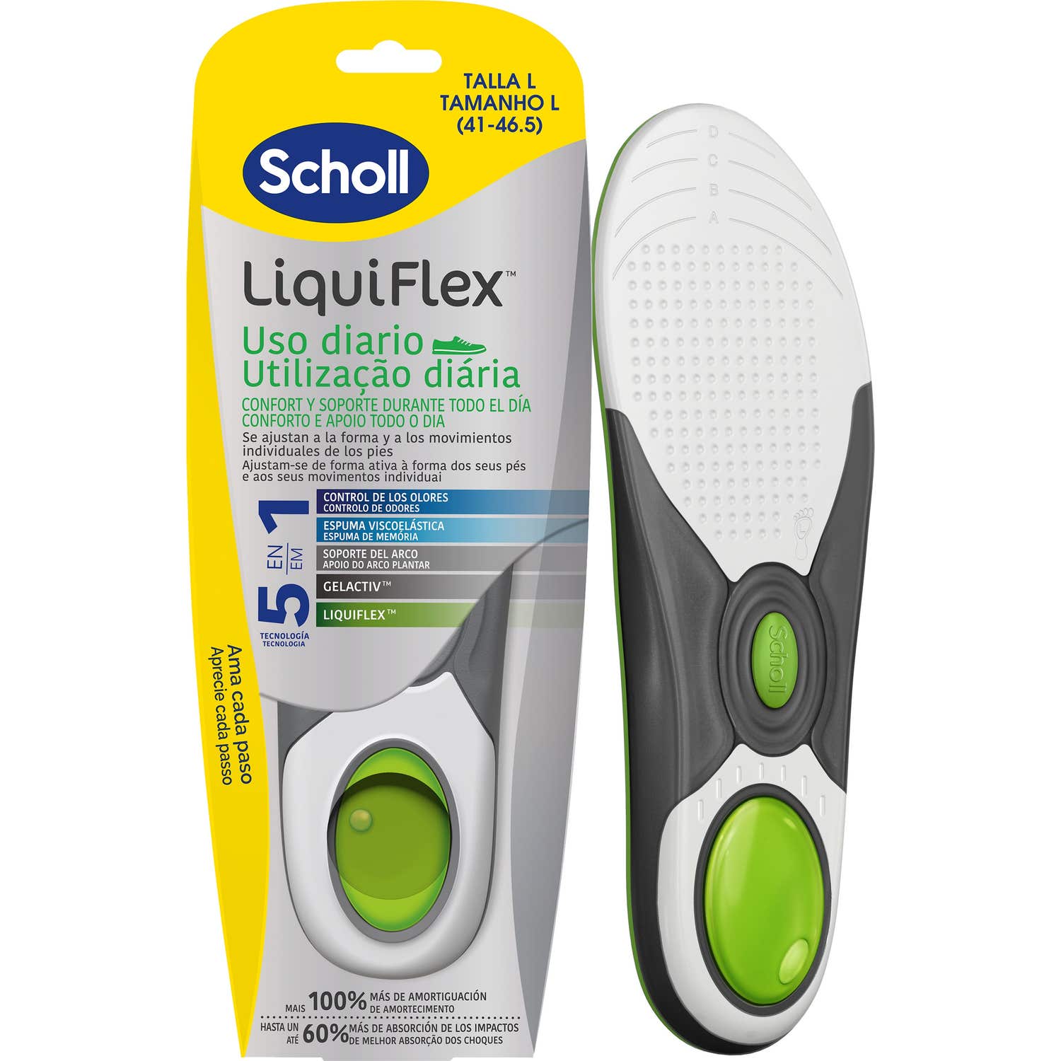 Scholl LiquiFlex Semelles Soutien Quotidien Taille 2 1 Paire