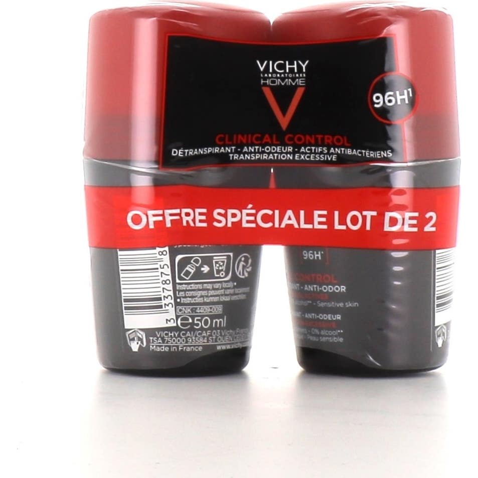 Vichy Homme Déodorant Clinical Control 96h 2x50ml