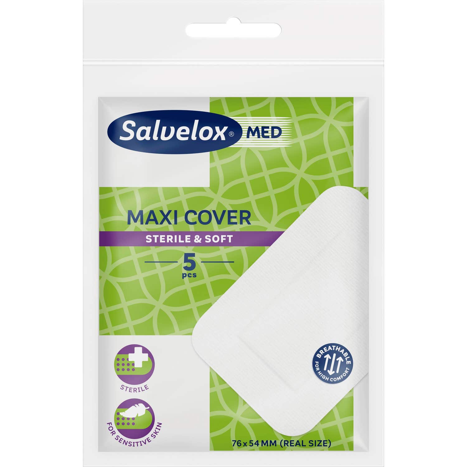 Salvelox Maxi Cover Maxi Dressings stériles 76mmx54mm 5 pcs