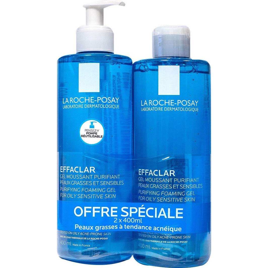 La Roche-Posay Effaclar Gel Moussant Purifiant 2 x 400ml