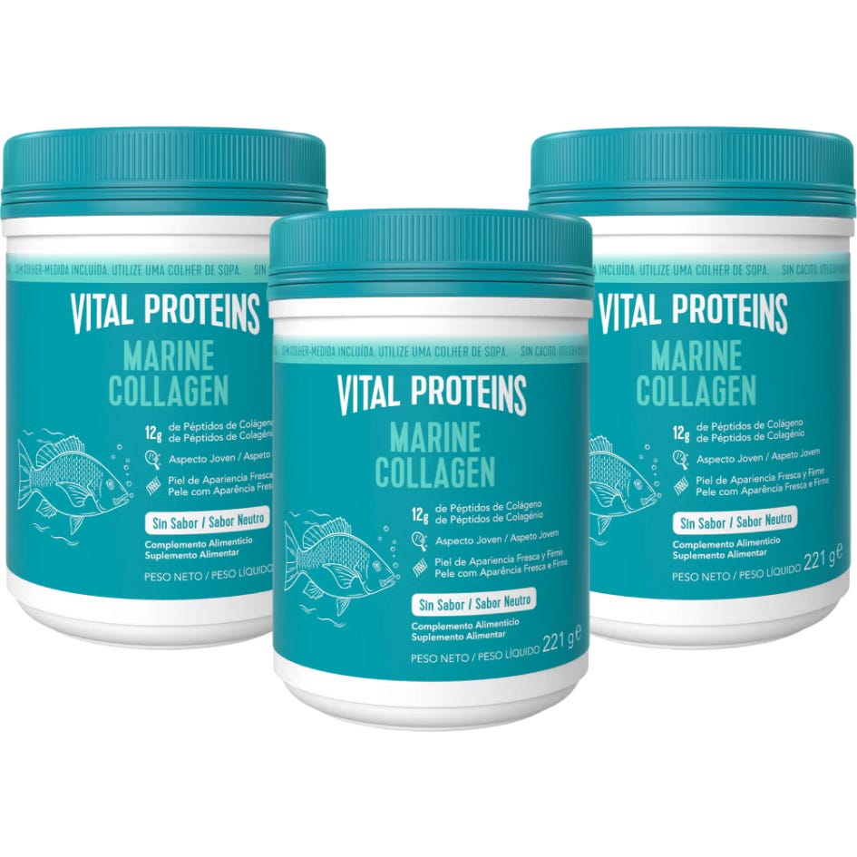 Vital Proteins Pack Marine Collagen Péptidos de Colágeno Sin Sabor 3x221g