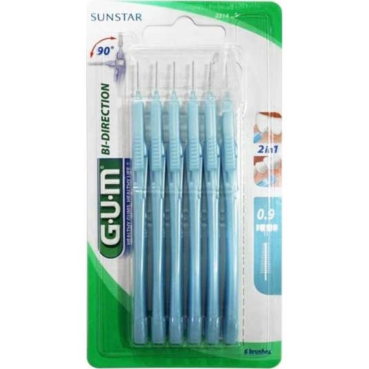 Gum Brossette Interdentaire Bi-Direction 90° 0,9mm 6 Unités